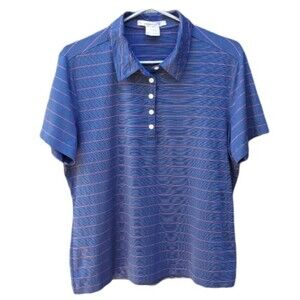 NIKE GOLF Polo Shirt XL BLUE/PINK STRIPE POPOVER Golf Shirt polo XL
